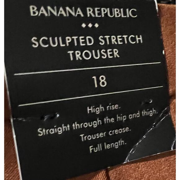 NWT Women's Banana Republic Brown Sculpted Stretch Trousers Size 18 - Picture 8 of 10